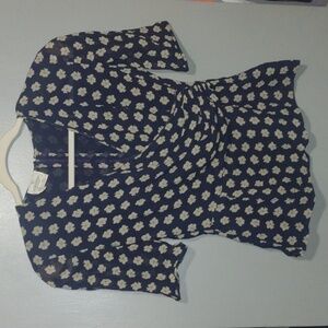 VINTAGE Valentino boutique size 6 floral print navy blue